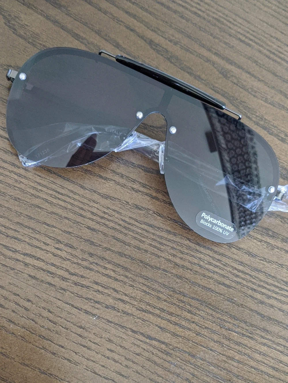 Men's Shield Sunglasses - Black Lens